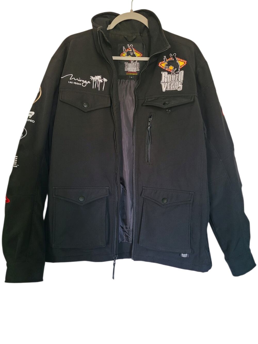 Rodeo Vegas Limited Edition NFR Sponsor Softshell Jacket Black Men's Size Large